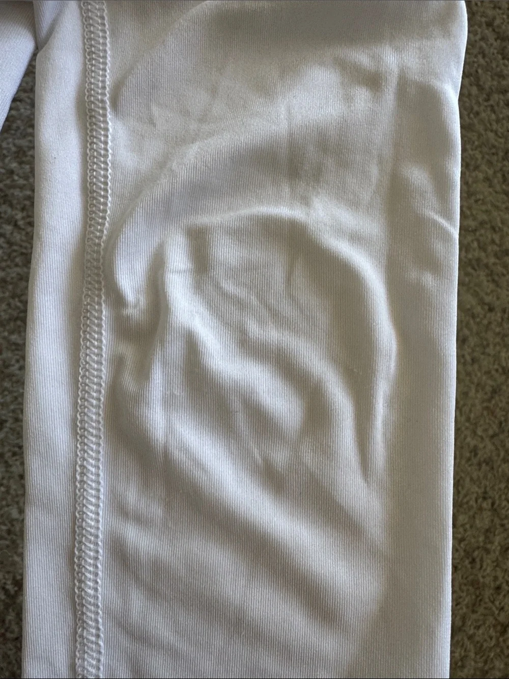 Nike White Long Sleeve Dri-FIT Top with Black Swoosh